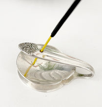 Load image into Gallery viewer, Gorgeous and unique upcycled small silver plate incense stick holder
