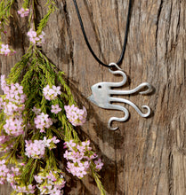 Load image into Gallery viewer, Gorgeous upcycled repurposed steampunk silver plated fish pendant made from upcycled cutlery
