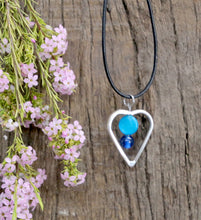Load image into Gallery viewer, Beautiful heart upcycled repurposed silver plated pendant necklace made from vintage fork
