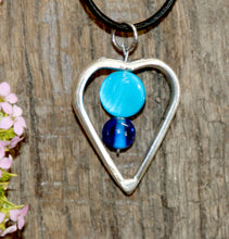 Load image into Gallery viewer, Beautiful heart upcycled repurposed silver plated pendant necklace made from vintage fork
