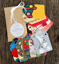 Load image into Gallery viewer, Set of 10 gorgeous Christmas theme gift tags from upcycled greetings cards
