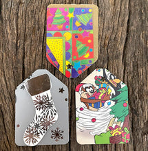 Load image into Gallery viewer, Set of 10 gorgeous Christmas theme gift tags from upcycled greetings cards
