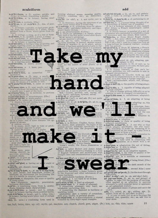 BON JOVI Living On A Prayer personalised customisable song lyrics vintage dictionary print